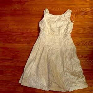 White House Black Market white eyelet empire waist dress